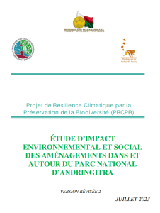 ÉTUDE D’IMPACT ENVIRONNEMENTAL ET SOCIAL DES AMÉNAGEMENTS DANS ET AUTOUR DU PARC NATIONAL D’ANDRINGITRA